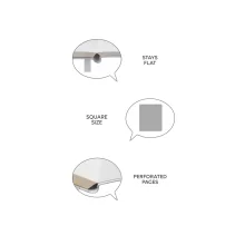 Бележник Cubi с квадратна форма и мека корица от Soft Silk Plus (PU) в червен цвят