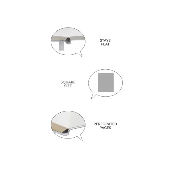 Бележник Cubi с квадратна форма и мека корица от Soft Silk Plus (PU) в червен цвят