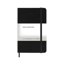 Черен планер MOLESKINE формат A6 с вътрешен джоб и отбелязалка