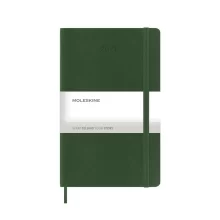 Затворен тъмно зелен планер Moleskine с еластично закопчаване