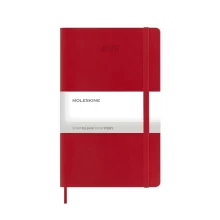 Планер Moleskine в червено, формат A5, с отбелязваща лента