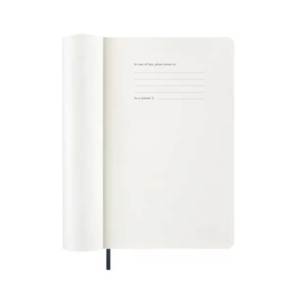 Планер Moleskine, отворен на 180°, с видими седмични полета