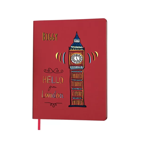 Бележник Biggy формат A4 от серията Happy Collection на thINKme с карирани листове и с мека софт тъч корица със заоблени ръбове.