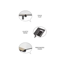 Детайл на заоблените ъгли на бележник Blacky А5