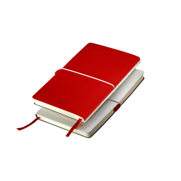 Тефтер Franky А5 с твърда двуцветна корица и декоративен шев – изглед отпред