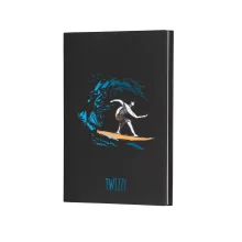 Елегантен черен бележник Twizzy A5 с иновативен двоен вътрешен дизайн