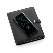 Луксозно портфолио с вградена батерия и бележник