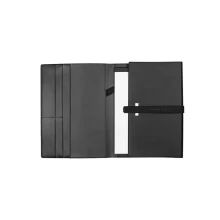 Вътрешен изглед на папка Gear А5 от HUGO BOSS с джоб и примка за писалка