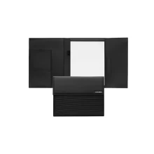 Детайл на папка HUGO BOSS Pinstripe Black А4 с повърхностна обработка