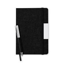 Черна подаръчна кутия с отделения за тефтер и химикал