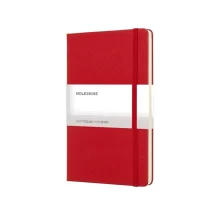 Червен Moleskine бележник A5 със заоблени ъгли и вградена отбелезалка