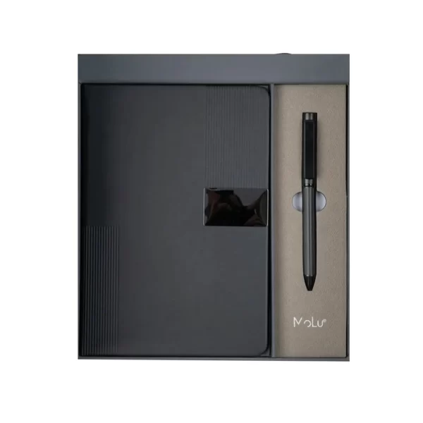 Комплект тефтер и химикалка MoLu в черна кутия