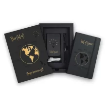 PowerBox Black с тефтер, химикалка и батерия