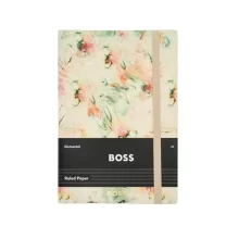 Детайл на златистото лого BOSS върху корицата на бележник A5 Tie-dye