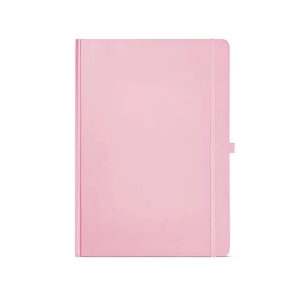 Тефтер Marquez A4 с корица от рециклирана хартия, със 240 страници ( 70 g/m2 ) на редове в цвят слонова кост. Има здрава твърда корица, заоблени ъгли и разделителна лента.