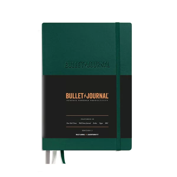 Хартия с гладка повърхност и изключително ниска прозрачност Разделител за страници – за бързо и лесно групиране Подвижен наръчник Bullet Journal® на английски език