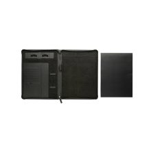 Вътрешен изглед на портфолио с отделения и стойка за таблет