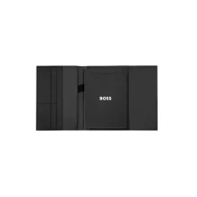 Геометричен дизайн върху черна химикалка от BOSS