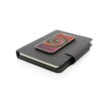 Вътрешен изглед на Artic Magnetic портфолио с бележник и зарядно