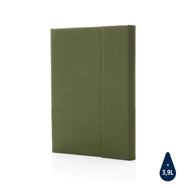 Вътрешен изглед на Impact Aware™ A5 портфолио с джоб и слотове